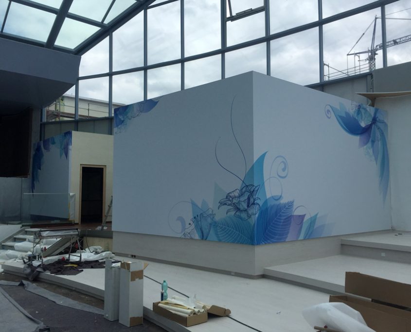 Titisee-Massageraum-Modul_850px Wand Verkleidung Bespannung Akustikoptimierung bedruckt