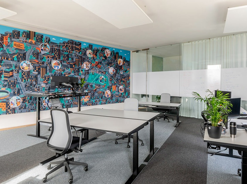 Buero_Wandabsorber, Deckenabsorber, Raumakustik, Akustikoptimierung