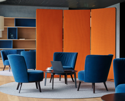 Paravent Wand 3-teilig orange, Schallabsorber Produkte